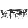 vidaXL Sodo valgomojo komplektas 5 pcs Juoda