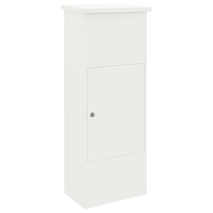 vidaXL Siuntų dėžutė su saugykla Balta 44,5 x 29 x 110,5 cm Plienas