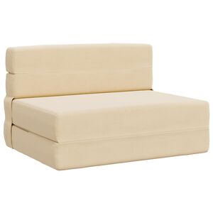 vidaXL Sulankstomas Sofas-Lova Kreminė 190 x 70 x 15 cm