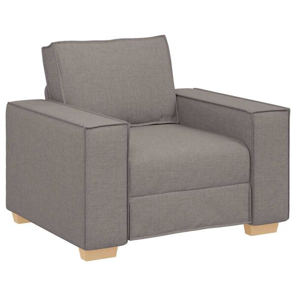vidaXL Sofa 3 pcs Taupe 220 x 80 x 84 cm Lino mi&scaron;inio audinys