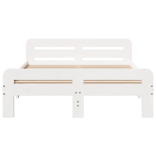 vidaXL Lovos rėmas be čiužinio, baltas, 180x200cm, pu&scaron;ies masyvas