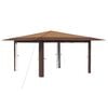vidaXL Gazebo be &scaron;oninės sienos 4 x 4 m Bežinis ir Rudas