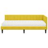 vidaXL Kampinė lovos konstrukcija su čiužiniu 2 pcs Geltona Aksomas
