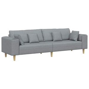 vidaXL Sofa su pagalve &Scaron;viesiai pilka 250 x 77 x 76 cm audinys