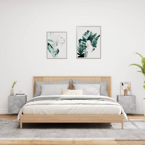 vidaXL Sieninės TV spintelės, 2vnt., betono, 40,5x30x40cm, mediena