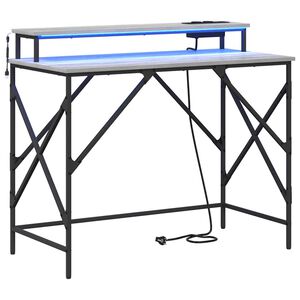 vidaXL Stalas Pilkas Sonoma 100 x 50 x 86,5 cm Apdirbta mediena