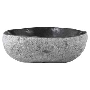 vidaXL Kriauklė Ovalo Pilka (32-37) x (27-30) x 12 cm Upės akmuo