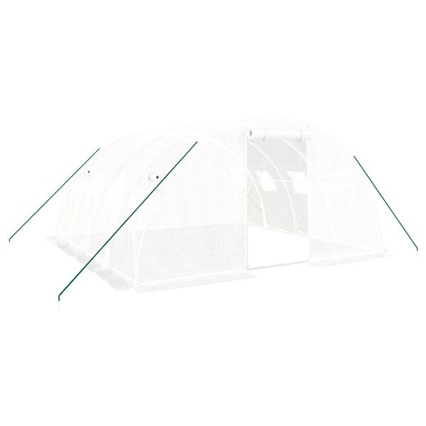 vidaXL &Scaron;iltnamis su plieniniu rėmu, baltas, 16 m&sup2;, 4x4x2 m