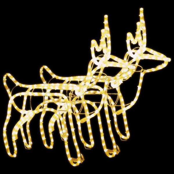 vidaXL Kalėdinės dekoracijos elniai, 2vnt., &scaron;ilti balti, 60x30x60cm