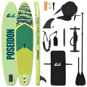vidaXL SUP lenta su sėdyne 2-in-1 POSEIDON 305 x 76 x 15 cm Žalia
