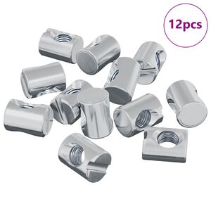 vidaXL Cilindrinės veržlės 12 pcs Sidabro M6 x 13 mm Metalas
