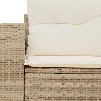 vidaXL Dvivietė sodo sofa su pagalvėlėmis, smėlio spalvos, poliratanas