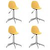 vidaXL Pasukamos valgomojo kėdės, 4vnt., geltonos, audinys