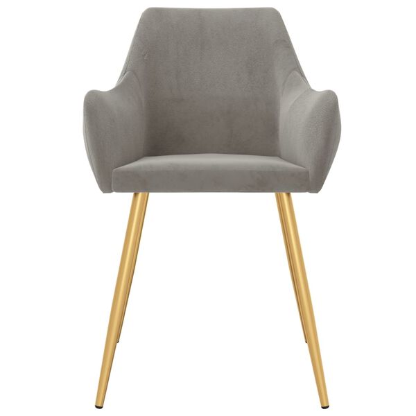 vidaXL Valgomojo kėdės, 6vnt., &scaron;viesiai pilkos, aksomas