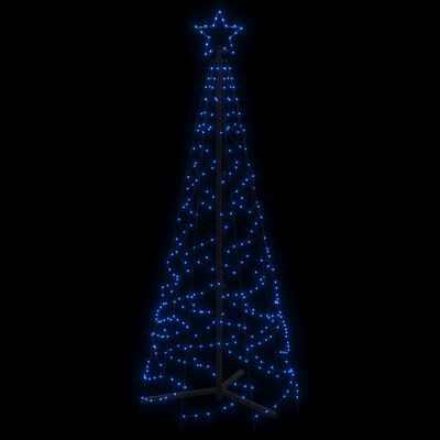 vidaXL Kalėdų eglutė, 70x180cm, kūgio formos, 200 mėlynų LED