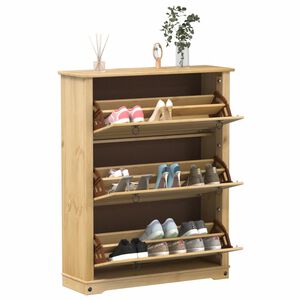 vidaXL Spintelė batams Corona, 99x32x124,5cm, pu&scaron;ies medienos masyvas