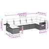 vidaXL Sofos komplektas su pagalvėlėmis, 7 dalių, pilkas, poliratanas