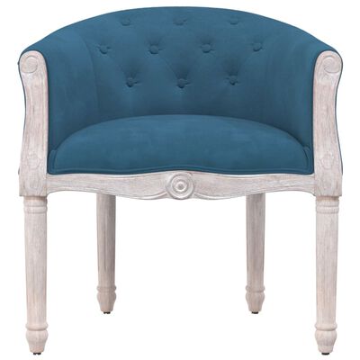 vidaXL Valgomojo kėdė, mėlynos spalvos, aksomas