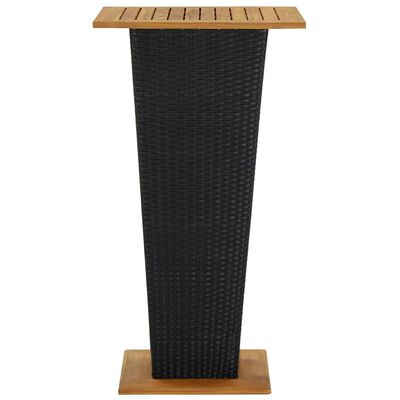vidaXL Baro staliukas, 60x60x110cm, poliratanas ir akacijos masyvas