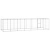vidaXL Lauko voljeras šunims su stogu, galvanizuotas plienas, 16,94m²