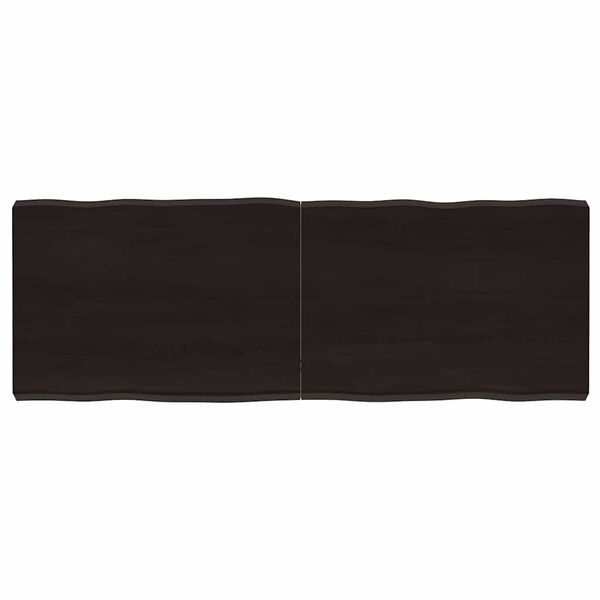 vidaXL Stalvir&scaron;is, tamsiai ruda, 140x50x(2-6) cm, medienos masyvas