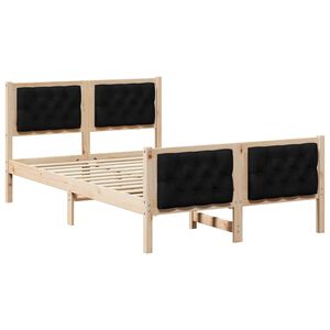 vidaXL Lovos rėmas Juoda 135 x 190 cm Kietos pu&scaron;ies mediena