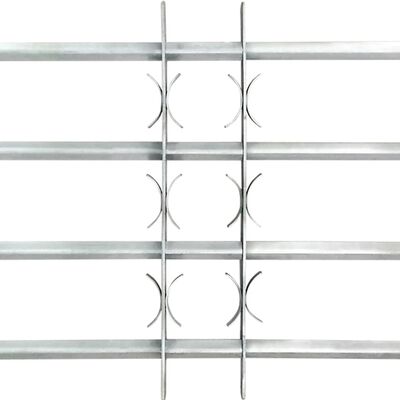 Reguliuojama apsauginė grotelė langams su 4 skersiniais, 1000-1500mm