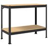 vidaXL Darbo stalas su lentyna su saugykla Juodas 115 x 55 x 91 cm