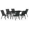 vidaXL Sodo valgomojo komplektas 7 pcs Juoda Miltelinis plienas