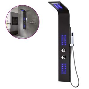 vidaXL Du&scaron;o sistema, juodos spalvos, 20x44x130cm, aliuminis