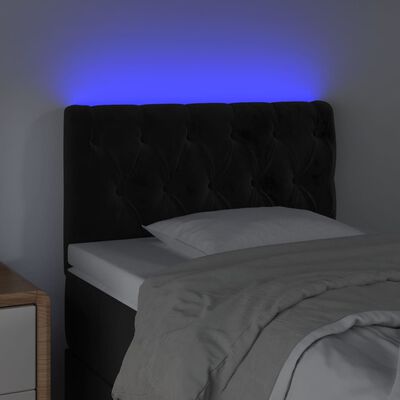 vidaXL Galvūgalis su LED, juodos spalvos, 80x7x78/88cm, aksomas
