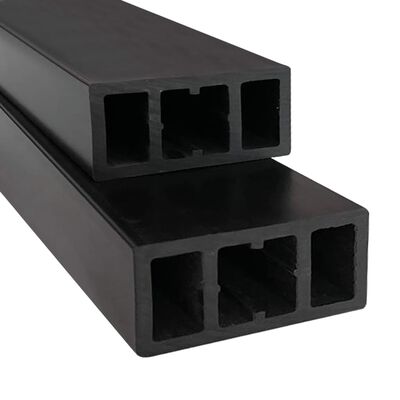 vidaXL Skersinės terasos sijos, 6vnt., juodos, 170x8,5x4,5cm, WPC