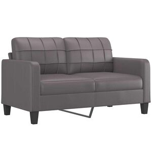 vidaXL Dvivietė sofa, pilkos spalvos, 140cm, dirbtinė oda