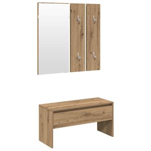 vidaXL prie&scaron;kambario baldų komplektas Artisan Oak Engineered Wood