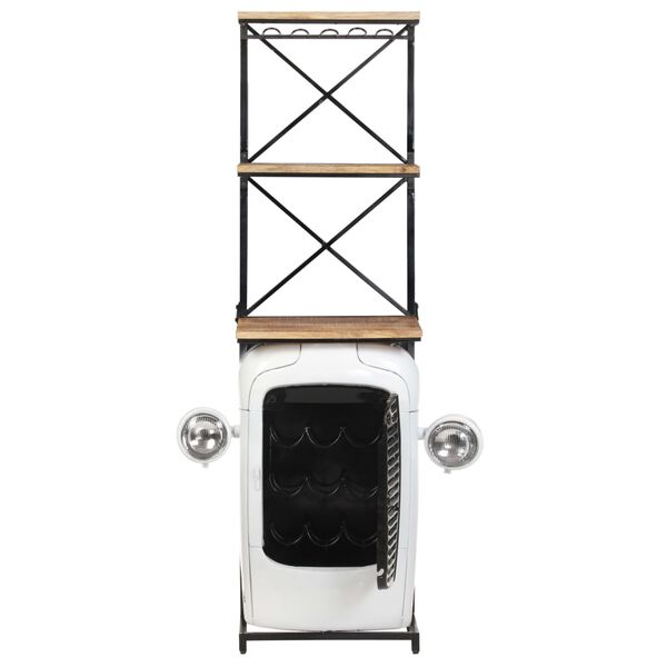 vidaXL Spintelė vynui, balta, 49x31x172cm, neapdorota mango mediena