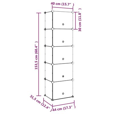 vidaXL Batų lentyna, skaidri, 44x31,5x153,5cm, PP