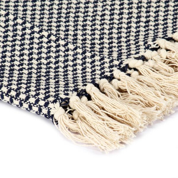 vidaXL Pledas, tamsiai mėlynos spalvos, 125x150cm, medvilnė