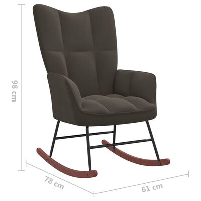 vidaXL Supama kėdė, tamsiai pilkos spalvos, aksomas