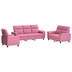 vidaXL Sofos komplektas 3 pcs Rožinė Audinys