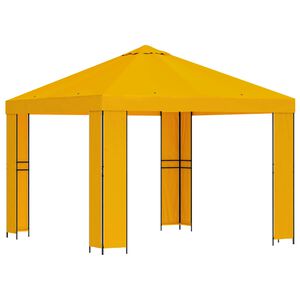 vidaXL Pavėsinė 3 x 3 m Geltona Poliesteris ir plienas 190