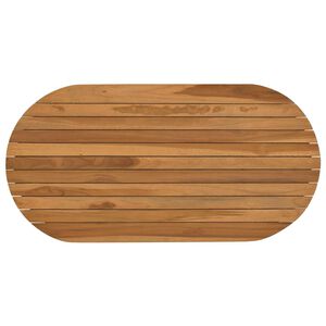 vidaXL Stalo vir&scaron;us 90 x 45 x 3,5 cm Ovalo Kieto teka medžio Natūrali