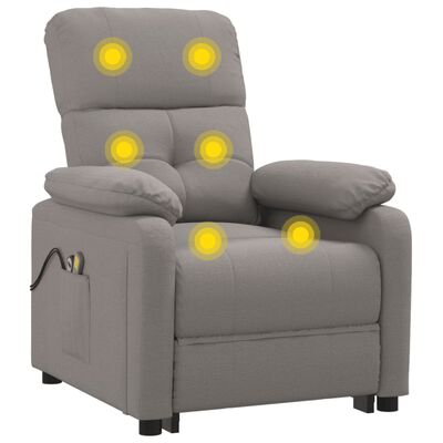 vidaXL Elektrinis masažinis krėslas, taupe spalvos, audinys