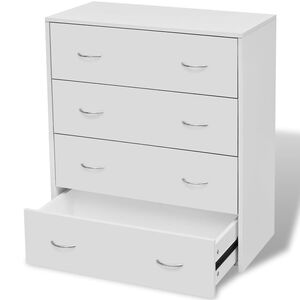 vidaXL Komoda su 4 stalčiais, 60x30,5x71cm, balta