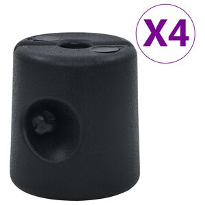 vidaXL Pavėsinės svoriai, 4vnt, juodos spalvos, PE