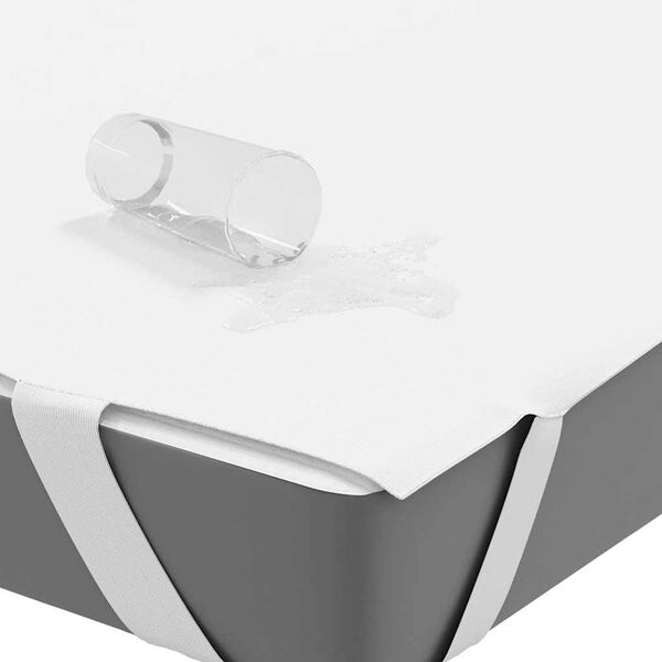 vidaXL Čiužinio apsauga, balta, 160x200 cm, atsparus vandeniui