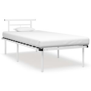 vidaXL Lovos rėmas, baltos spalvos, 90x200cm, metalas