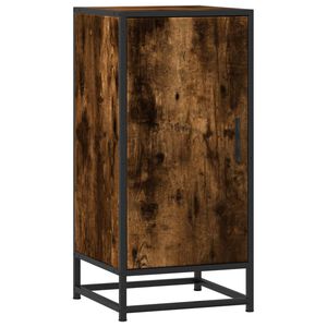 vidaXL &Scaron;oninė spintelė, dūminio ąžuolo, 35,5x35x76cm, mediena/metalas