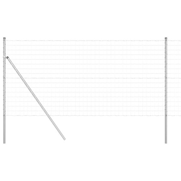 vidaXL Tvora su stulpais Sidabro 1 x 25 m Plienas ir PVC