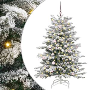 vidaXL Dirbtinė Sulankstoma Kalėdų Eglutė Balta 150 cm PE ir PVC