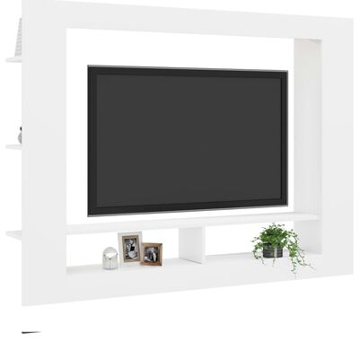 vidaXL Televizoriaus spintelė, baltos spalvos, 152x22x113cm, MDP